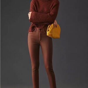 Joe’s Jeans High-Rise Coated Skinny Jeans Saddleback